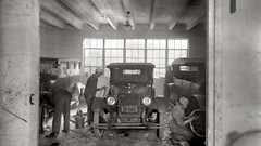 Cars Garages vintage monochrome USA historic