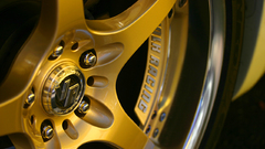 Cars gold rim wheels