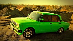 Cars green cars Russians lime green russian cars Lada 2105