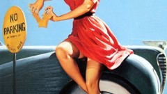 Cars hats red dress stockings girls with cars pinups street 