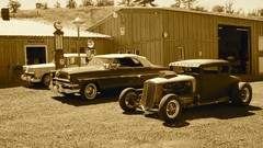 Cars hot rod classic cars gas station