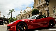 Cars Italy Ferrari palm trees red cars