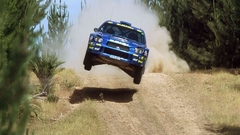 Cars jumping rally Subaru