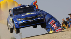 Cars jumping rally Subaru