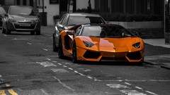 Cars Lamborghini aventador selective coloring