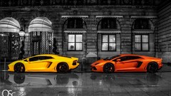 Cars Lamborghini-Aventador selective coloring