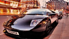 Cars Lamborghini City Lights cityscapes