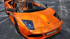 Cars Lamborghini convertible orange cars