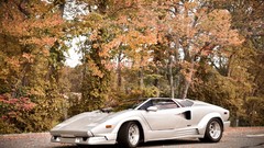 Cars lamborghini countach autumn