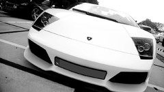 Cars Lamborghini grayscale white cars