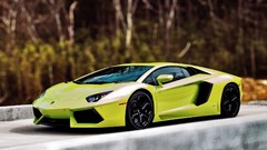 Cars Lamborghini tilt-shift green cars