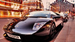 Cars Lamborghini vehicles cityscapes black cars