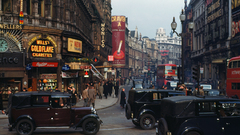 Cars London buildings cities