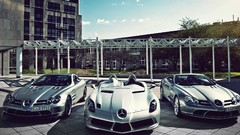 Cars McLaren Mercedes-Benz logos Supercars Mercedes-Benz SLR 