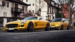 Cars Mercedes-Benz Fiat vehicles streets Fiat 500