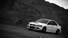 Cars Mitsubishi front grayscale