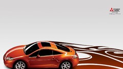 Cars Mitsubishi white background orange cars