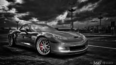 Cars monochrome chevrolet corvette