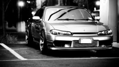 Cars monochrome Nissan Silvia