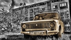 Cars monochrome old cars grayscale Russians russian cars Lada 