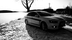 Cars monochrome vehicles mitsubishi lancer