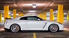 Cars Nissan GT-R GTR side view nissan gt-r parking house