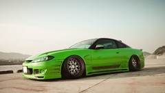 Cars Nissan Silvia S15 green cars JDM Japanese domestic market