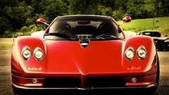Cars Pagani front view sport cars red cars