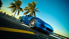 Cars palm trees chevrolet corvette Chevrolet Corvette Z06 blue 