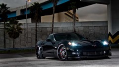 Cars palm trees Corvette vehicles cityscapes scenic