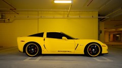 Cars parking chevrolet corvette Rims yellow cars
