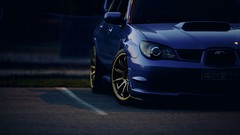 Cars parking stance subaru impreza wrx sti Rims blue cars