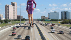 Cars Photo manipulation giant woman