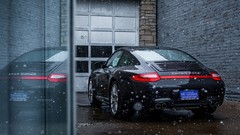 Cars Porsche reflections snowing Porsche 911 Carrera GTS