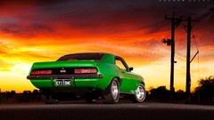 Cars races muscle cars green cars