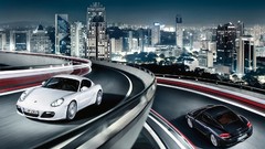 Cars roads cityscapes Porsche Cayman S