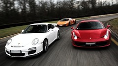 Cars roads ferrari 458 italia porsche 911 gt3 Lamborghini 