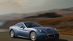 Cars roads Ferrari California blue cars