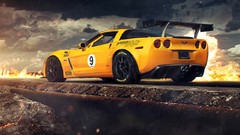 Cars roads yellow cars