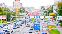 Cars Russia cities streets tilt-shift