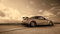 Cars sepia Nissan GT-R