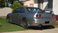 Cars silver Nissan backview