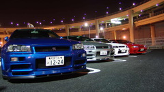 Cars silver Nissan Skyline