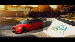 Cars static red cars BMW E91 BBM