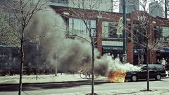 Cars street urban cities burning streets