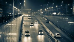 Cars traffic cityscapes nightlights underpass