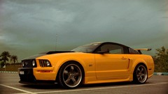 Cars vehicles Ford mustang yellow cars