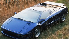 Cars vehicles front angle view blue cars Cizeta-Moroder V16T 