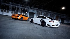 Cars vehicles lamborghini gallardo porsche 911 white cars