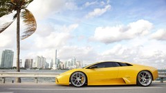 Cars wheels Engines sports cars lamborghini murcielago yellow 